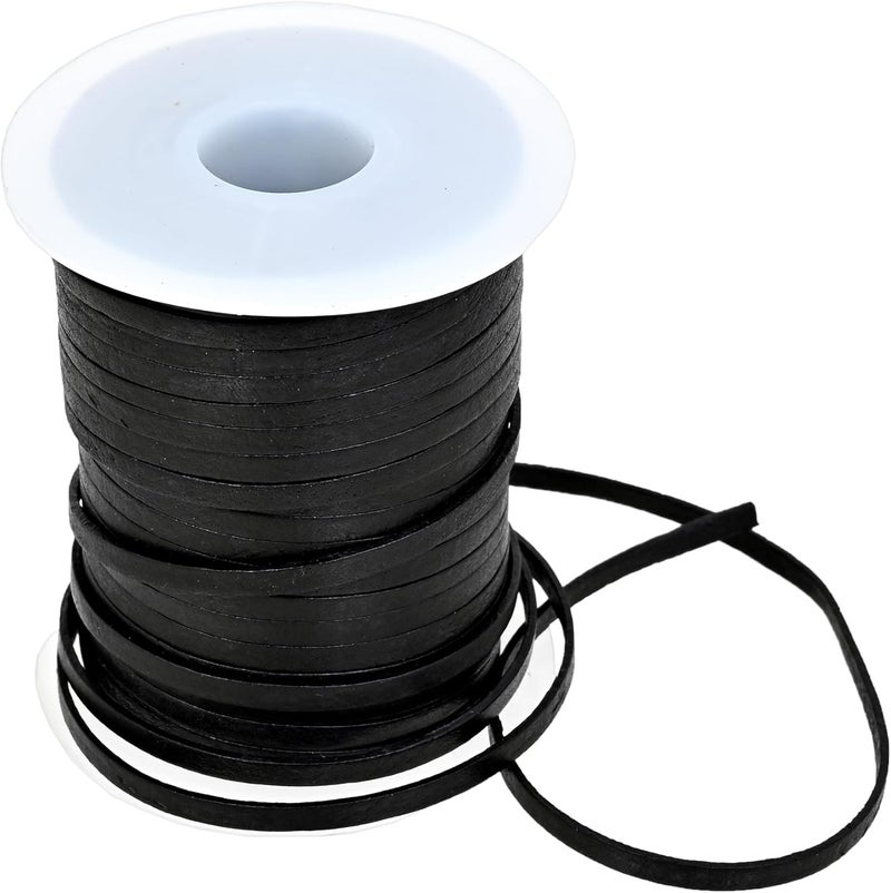 GENIQUE 3mm Leather Cord, Leather String Cord, Leather Strips for Leather Shoe Laces, Necklace, Bracelets, Jewelry Making, Crafting (3mm Black Distressed 5Mtr) - Image 5